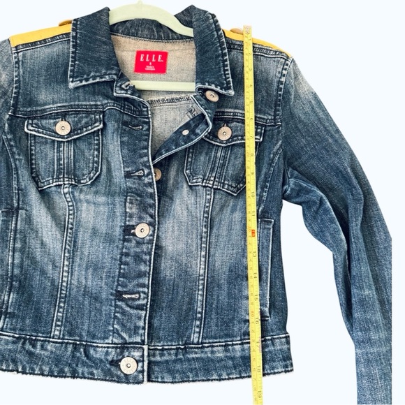 🌼 Custom Jean Jacket & Skirt, made from Sari made in India. Sequin Embellished - Picture 8 of 13